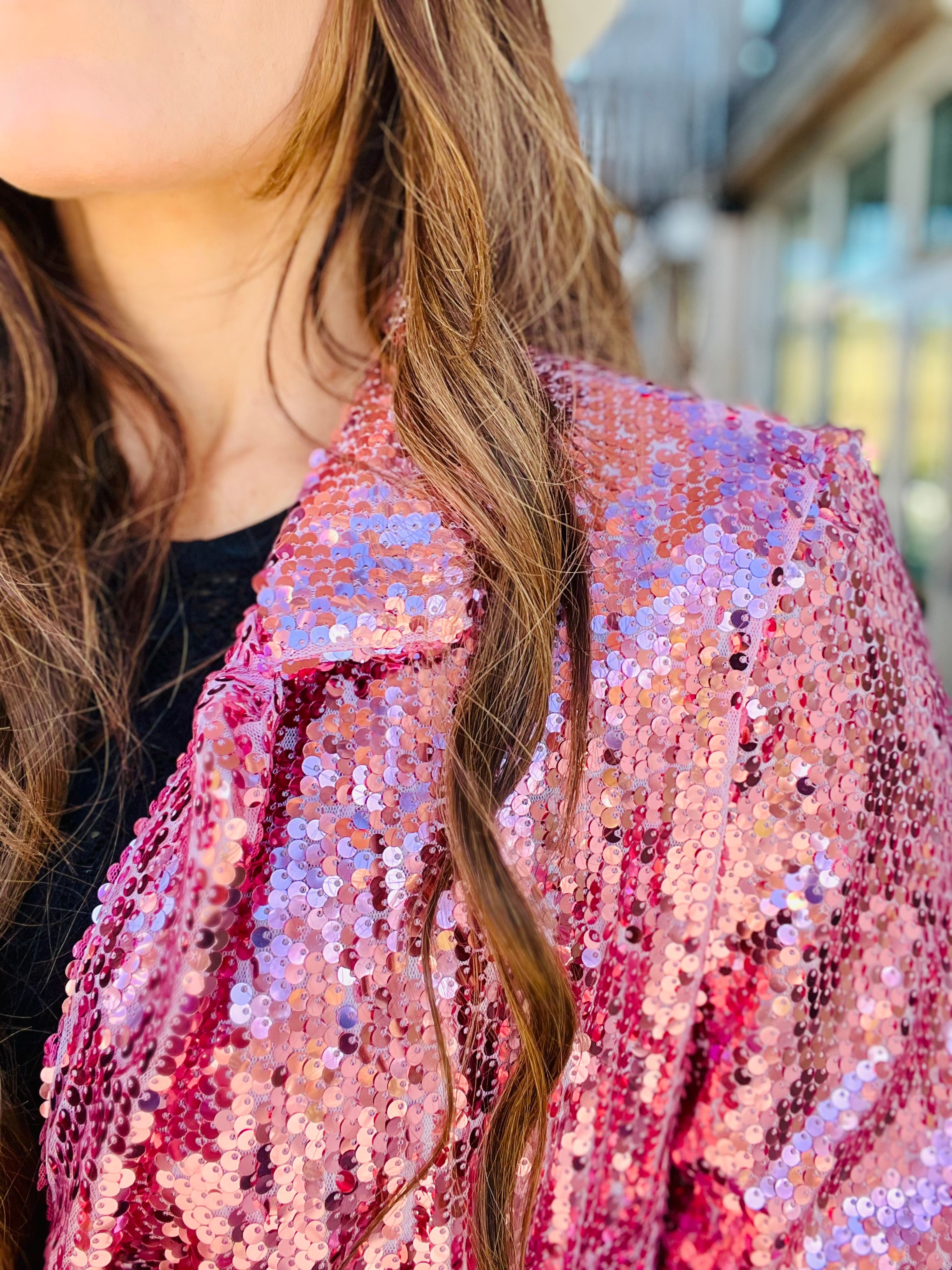 Pink Sequin Blazer