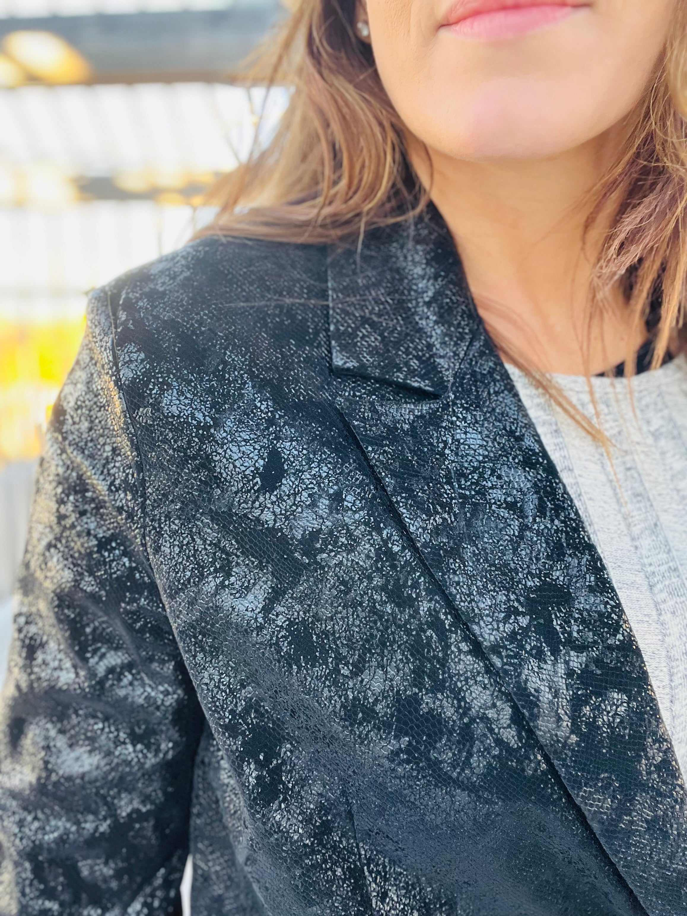 Faux Leather Blazer