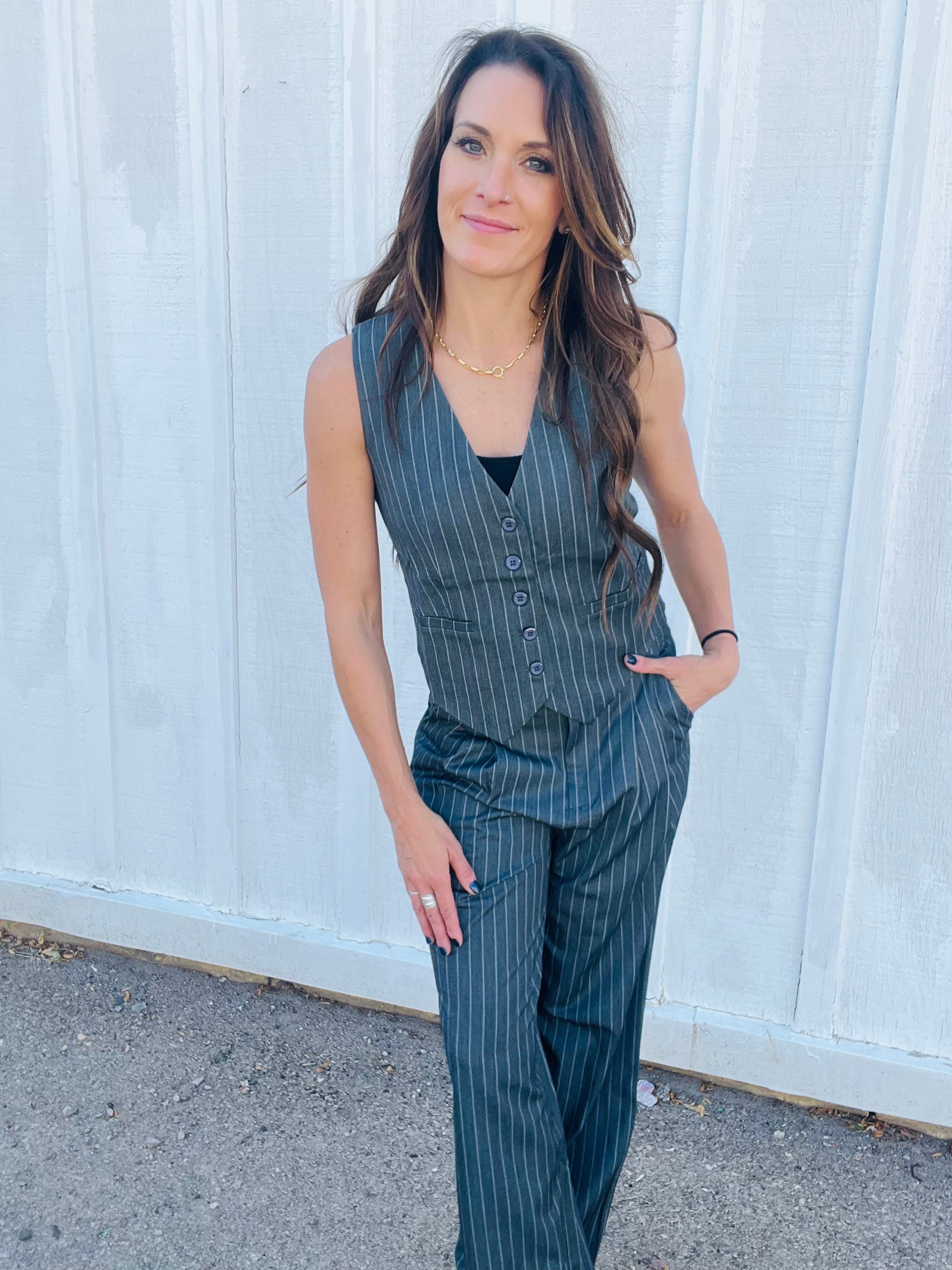 Pinstripe Vest