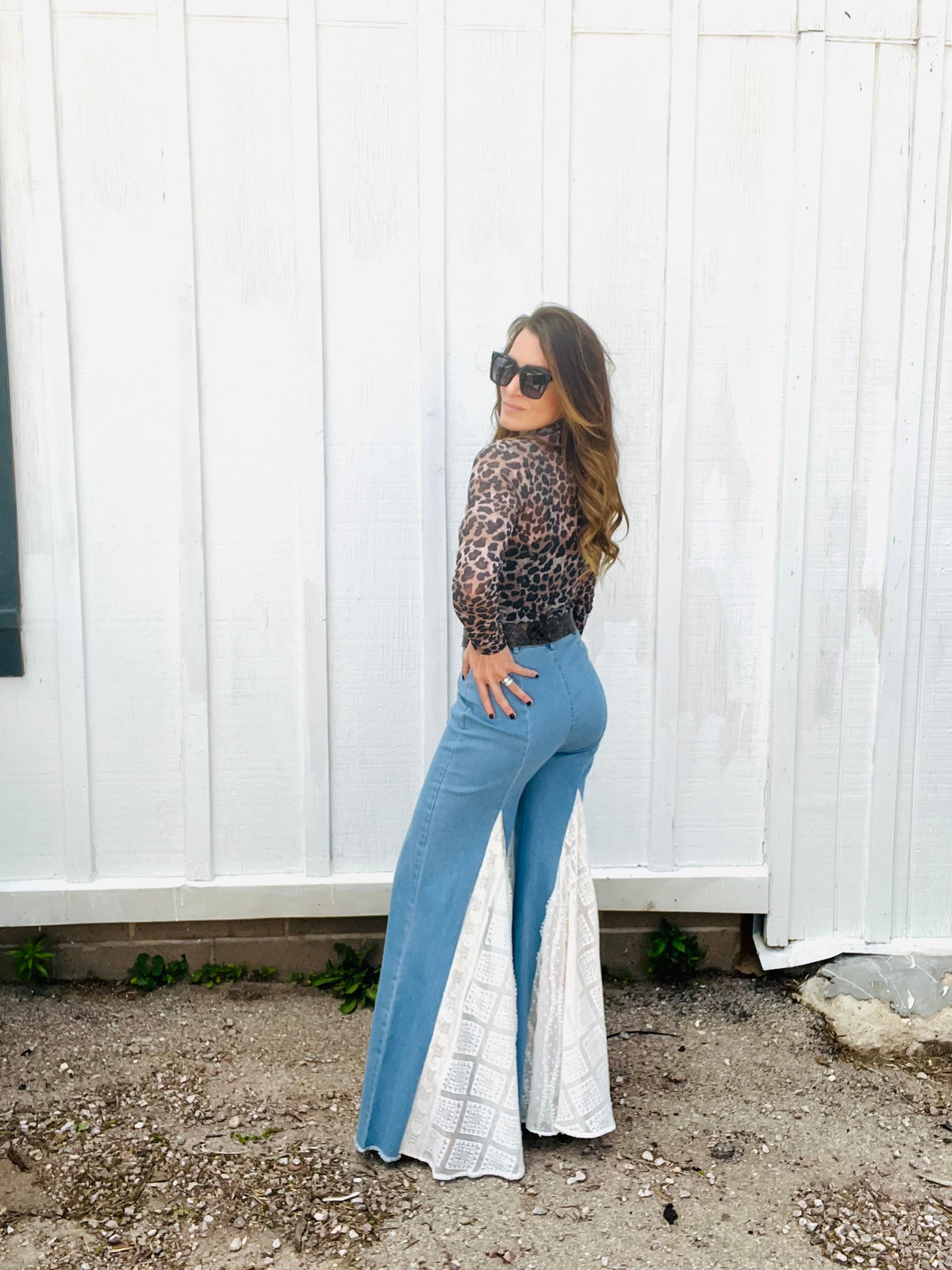 Lace Peek A Boo Denim