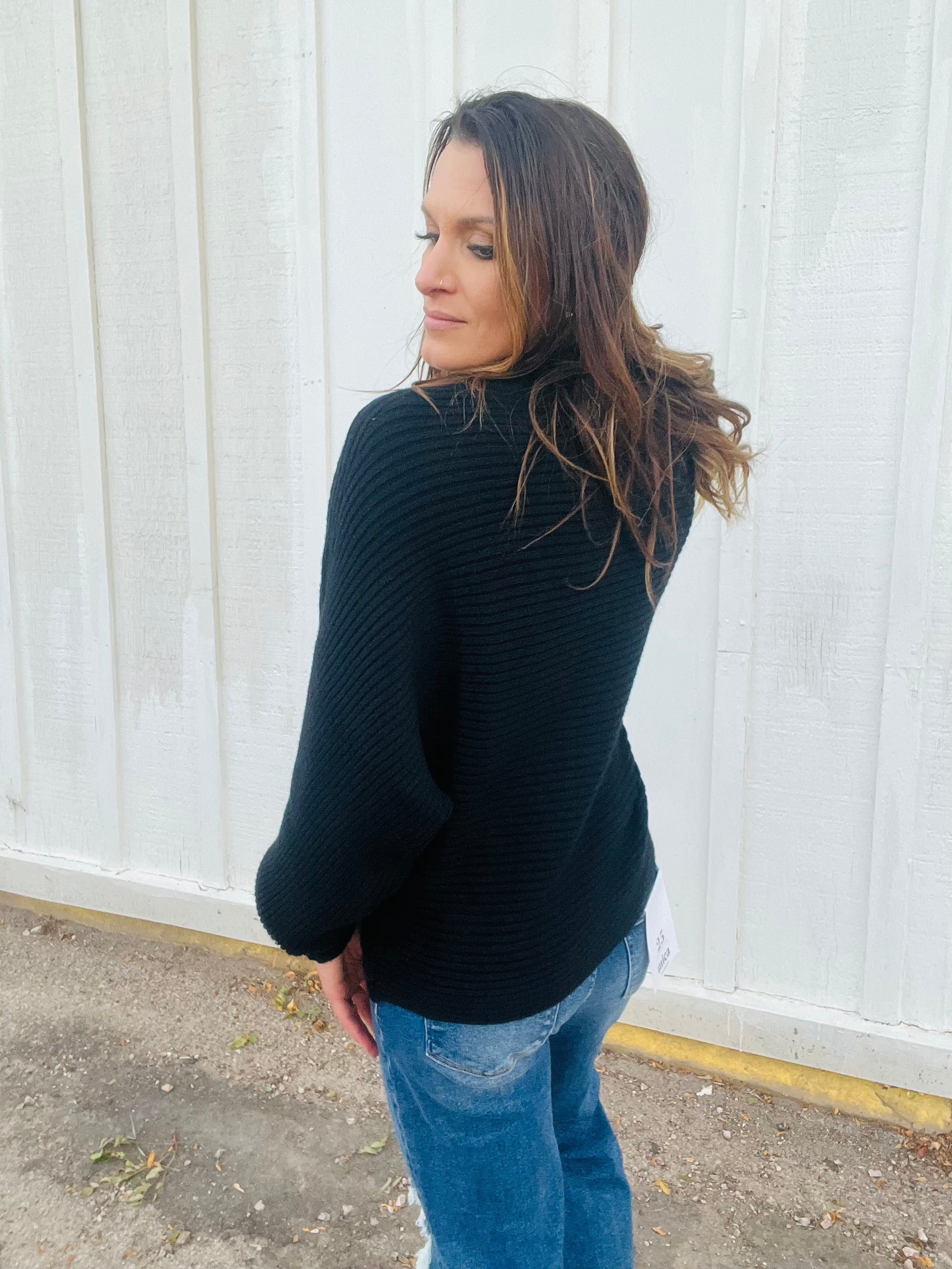 Mock Neck Dolman Sweater