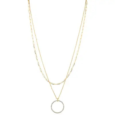 Double Chain Circle Necklace