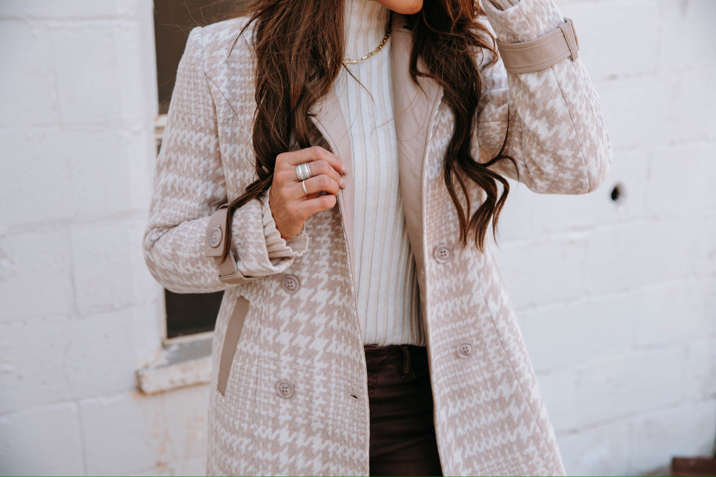 Houndstooth Trench Coat