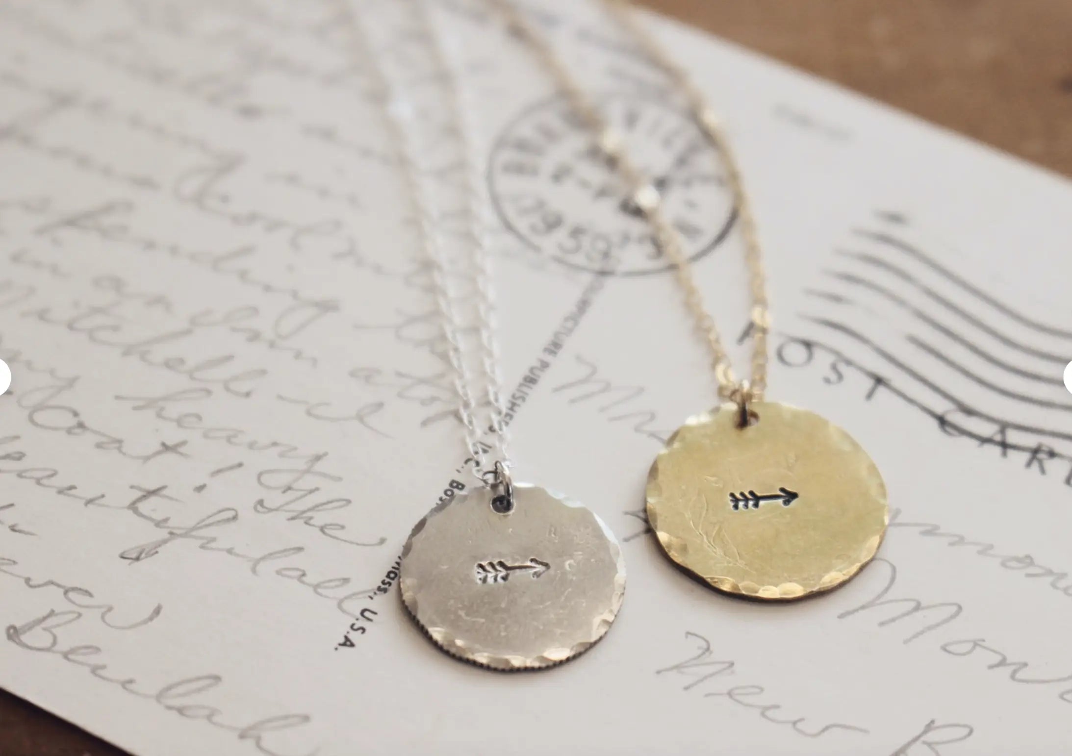 Arrow Stamped Coin Necklace